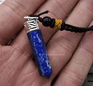 Collier pendentif Lapis Lazuli Crystal Pencil Point, collier en cristal Lapis Lazuli artisanal, collier fait main - Product Image 5