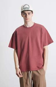 T-shirts surdimensionnés pour hommes en coton lourd délavé à l'acide, tee-shirt unisexe ample à manches courtes, vêtements décontractés de rue pour hommes - Product Image 6