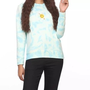 Sweat-shirt à col rond de haute qualité OEM pour femmes avec motif tie-dye, tissu tricoté en polyester/coton, style streetwear, hiver - Product Image 5