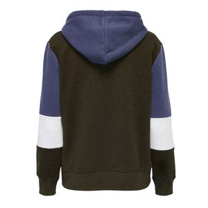 Sudadera con capucha de lana de mezcla de algodón para mujer Sudadera con capucha de peso medio con decoración de insignia y logotipo frontal - Product Image 4