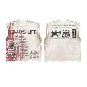 Camisetas personalizadas Camisa sin mangas de diseñador Impresión DTG Boxy Recortada sin mangas Camisetas gráficas - Product Image 3