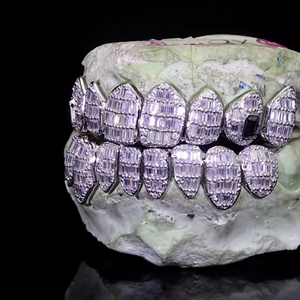 925ฮิปฮอปสำหรับผู้ชายสีเงินประดับฟันเพชรแบบกำหนดเองได้สำหรับเครื่องประดับราคาดีที่สุด - Product Image 5
