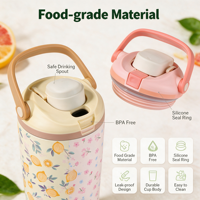 Bouteille isotherme portable écologique de 30 oz pour fruits, grande capacité, double boisson, en acier inoxydable 304, avec couvercle, style américain