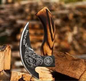 Hache à pizza artisanale en gros, coupe-pizza d'extérieur, hache de cuisine, manche en bois pour le camping, hachette avec étui en cuir - Product Image 1