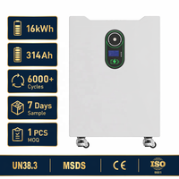 Batterie LiFePO4 Tianon 51,2 V 16 kWh de qualité A, montée sur rack, IP21, pour stockage d'énergie domestique (ESS) - Fabrication chinoise