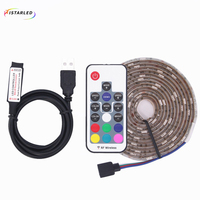 Retroiluminación de TV RGB de fábrica 5V 5050 30leds USB RGB TV Luz de fondo Tira de luz LED RGB con control remoto RF 14key/24key