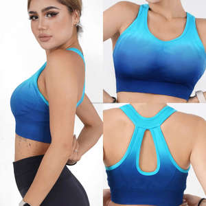 Comfortable for Impact Support <b>Racerback</b> Women's Seamless <b>Sports</b> <b>Bra</b> with Removable Gym-Friendly Inserts Plus Size No Underwire - Product Image 2