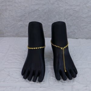 Tobilleras de Diseño Clásico y Moderno, Chapadas en Oro de Primera Calidad, Payal Tradicional para Bodas y Novias, para Uso Diario - Product Image 2