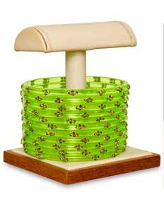 Ensemble de bracelets en verre vert avec motif de fleurs en cristal, bijoux de fête classiques pour femmes - Product Image 6