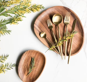 ชุดช้อนส้อมเคลือบทองดีไซน์ลายนูนทำมือสุดหรูจากราชวงศ์อินเดียแกะสลักเป็นมิตรต่อสิ่งแวดล้อม - Product Image 6