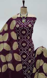 Conjunto de traje formal de línea A con estampado de Bandhej de satén verde con Dupatta para mujer-Ropa étnica festiva transpirable antiarrugas - Product Image 4