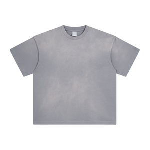 เสื้อยืดผ้าฝ้าย320gsm แอซิดสำหรับผู้ชายเสื้อซักแบบกรดแขนครึ่งหนาสวมใส่สบายออกแบบสไตล์เรียบง่ายได้ตามต้องการ - Product Image 4
