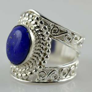 Anillo Boho con Piedra de Nacimiento de Septiembre, Lapislázuli, Plata de Ley 925, Hecho a Mano, Gema Ovalada Azul Natural, Regalo Perfecto, Joyería IGI - Product Image 6