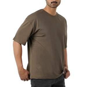 เสื้อยืดคอกลมแขนสั้นทรงหลวม แห้งเร็ว คุณภาพสูง ผลิตแบบ OEM/ODM เป็นมิตรกับสิ่งแวดล้อม ผ้าทอ สีพื้น รับสกรีนโลโก้ - Product Image 1