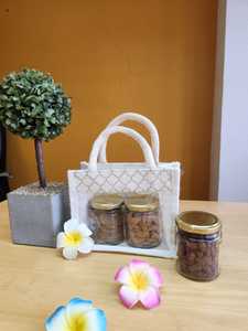 Bolsas de regalo de cesto de yute con logotipo personalizado con ventana de PVC, embalaje reutilizable ecológico para regalos corporativos, tarros, venta al por mayor a granel - Product Image 3