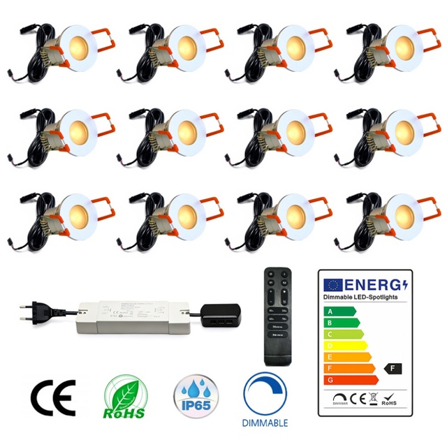 Mini Spotlight with 12 pcs light and12V DC Waterproof Dimmable Mini LED Spotlight Sets for Outdoor Veranda