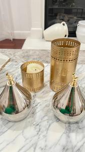 เชิงเทียนทรงมินาเร็ตสีเงินและของตกแต่งรอมฎอน ผลิตภัณฑ์ตกแต่งบ้านทำมือรักษ์โลกสำหรับเทศกาลอีสเตอร์ - Product Image 2