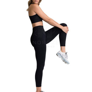 Conjunto Deportivo de Yoga para Mujer de Primera Calidad, Diseño Personalizado, Leggings y Top con Patrón Sólido, Secado Rápido, Transpirable y Ecológico, 2 Piezas - Product Image 6
