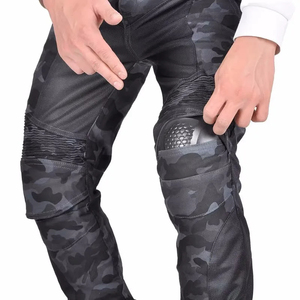 Camouflage Biker Leather Racing Pants with Detachable Hip <b>Protector</b> and Removable Knee Pads for Motocross All Seasons - Product Image 5