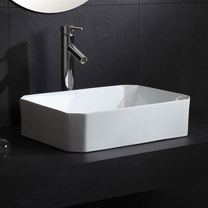 Lavabo Moderno di Design, Lavandino Rettangolare Bianco in Ceramica per Bagno a Prezzo Competitivo - Product Image 5