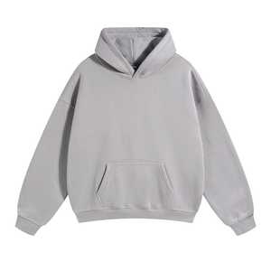 Sweat à capuche noir oversize avec poche kangourou, personnalisable, vente en gros, pull oversize épais 100% coton, sweat à capuche vierge - Product Image 3