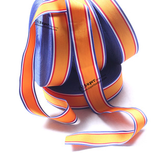 Ruban de cérémonie pour les arcs de cheveux Bandeau Technics Style Time Lead Pattern Face Solid Color Medal Ribbon - Product Image 2