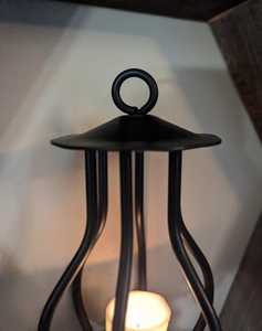 Faroles rústicos de madera y hierro negro - Product Image 3