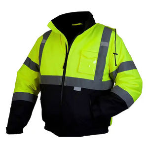 แจ็กเก็ต Hi VIS ฝนเปลือกนิ่มทำจากโพลีเอสเตอร์ Wholesale100 % กันน้ำสะท้อนแสงมองเห็นได้ชัดเจนพร้อมตาข่ายด้านในสำหรับทุกเพศ - Product Image 6