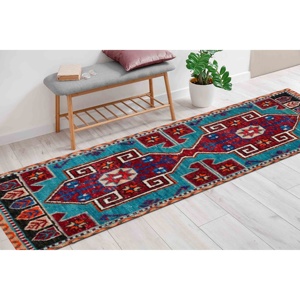 Alfombra con Patrón Geométrico, Alfombra Estampada con Diseño Tribal y Navajo, Alfombra Delgada No Tejida - Product Image 1