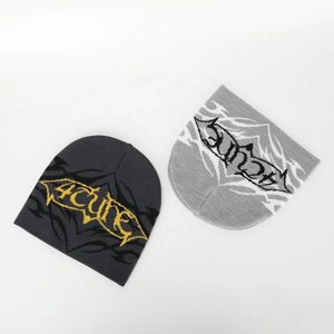 Oem Custom Embroidery Logo Hat Knitted Gorras Wholesale Winter Warm Ski Beanie Unisex 100%Acrylic Plain High Quality Dyed Cap - Product Image 1