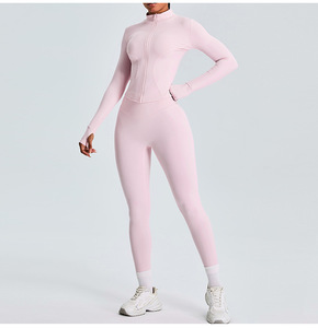 Traje deportivo transpirable para mujer, chaqueta de yoga adelgazante New Look para correr al aire libre, Fitness y Deportes - Product Image 4