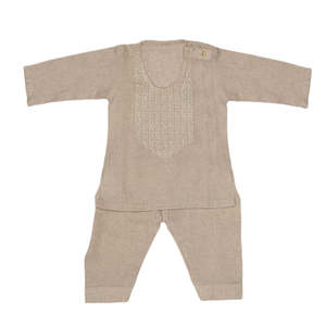 ชุดเสื้อผ้าเด็กผู้ชายแรกเกิดปักลาย - สีน้ำตาลอ่อน - Product Image 3