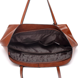 Nueva moda de alta calidad, diseño personalizado, Material de cuero de gran capacidad, bolso de hombro de cuero para mujer en varios colores - Product Image 4