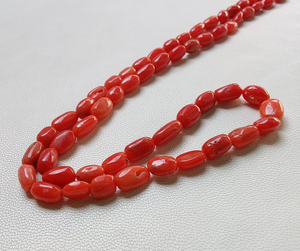 Cuentas de forma ovalada de hilo de Coral rojo Natural de 16 pulgadas, cuentas pulidas lisas, cuentas sueltas de piedras preciosas, fabricación de joyas S047 - Product Image 4