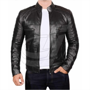 ผู้ชายสีดำสไตล์หนัง Biker รถจักรยานยนต์ที่ขายดีที่สุดและเป็นที่นิยมแจ็คเก็ต - Product Image 5