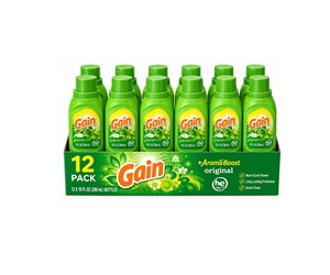 Détergent à lessive liquide Gain Original HE avec Aroma Boost, parfum original, 10 fl oz, lot de 12 - Product Image 1