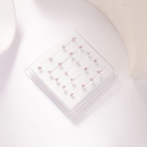 20 pièces 3MM rose coeur CZ nez goujon boule broche L forme broche <span class=keywords><strong>narine</strong></span> os nez <span class=keywords><strong>Piercing</strong></span> bijoux beauté nez <span class=keywords><strong>anneau</strong></span> affichage en gros - Product Image 5