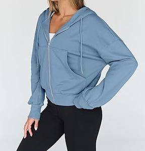 French Terry เสื้อกันหนาวมีฮู้ดกลางแจ้ง, เสื้อฮู้ดกันหนาวแบบหนาเสื้อออกกำลังกายโยคะลำลองระบายอากาศได้ดีมีฮู้ดฤดูหนาวสำหรับเด็กผู้หญิง - Product Image 6