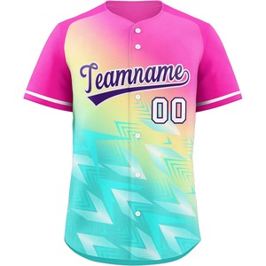 Maillot de baseball graphique à sublimation avec boutons, uniforme d'équipe personnalisé, maille brodée, séchage rapide, chemise pour jeunes de softball USA - Product Image 4