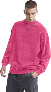 Sudaderas de Alta Calidad 100% Algodón French Terry con Lavado Ácido, Hombros Caídos, Diseño Sólido, Ropa Casual de Invierno con Cuello Redondo para Hombre - Product Image 3