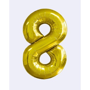 Palloncini Numero Oro per Feste N8 100cm Confezione da 12 Pezzi - Product Image 1