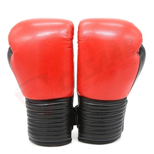 Guantes de boxeo para entrenamiento Muay-Thai Sacos de boxeo Sparring Personalizado Rojo-Negro Fabricante Deportes Sacos de boxeo Guantes de cuero Pu - Product Image 3