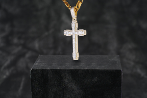 Personalizado 925 Plata Hip Hop Colgante Iced Street Moda Diseño Diamante Moissanite Personalizado Christian Cross Baguette Aleación Fina - Product Image 4