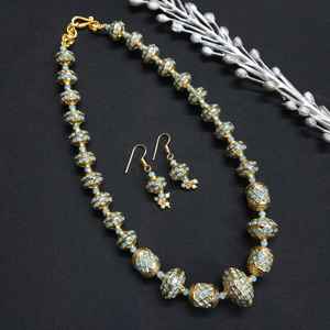 Turquoise Jadau perles ensemble de bijoux de mode collier élégant - Product Image 2