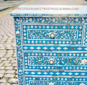 Muebles de consola de madera con incrustaciones de hueso de diseño moderno, Zapatero de Hotel para el hogar para dormitorio o sala de estar, comprar en línea en la India - Product Image 4