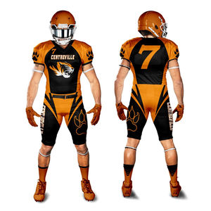 2022 vente chaude adulte football américain uniforme style campagnard maillot à manches courtes respirant et couleur unie - Product Image 3