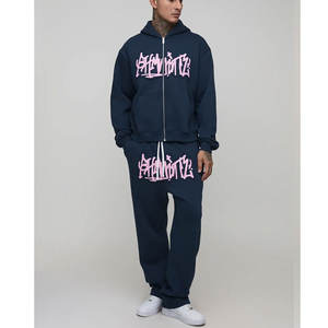 Ensemble survêtement et pantalon de jogging à imprimé personnalisé, pantalon de jogging à jambes évasées, pantalon empilé, ensemble survêtement pour hommes - Product Image 1