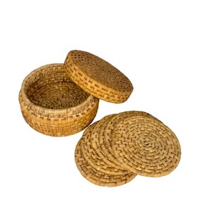 Posavasos de yute elegante para mesa de Hotel en casa, soporte de calidad de alta venta, posavasos de taza de bebida de mimbre ovalado de lino de yute tejido a mano - Product Image 2