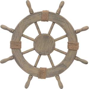 Conception de roue de bateau suspendue en bois fantaisie avec la meilleure conception d'aspect antique en bois de qualité à bas prix - Product Image 1