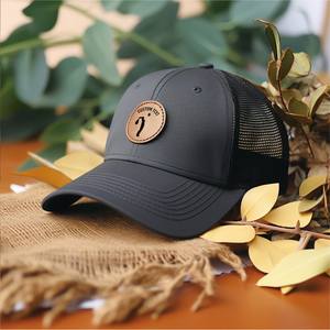 Casquettes de camionneur en cuir personnalisées de qualité supérieure avec logo, 6 panneaux structurés, casquettes de sport de haute qualité, dos en maille respirante, couvre-chef vietnamien - Product Image 3